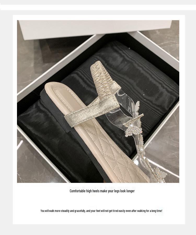 Ladies' Large Size Fashion Slip-On Sandals with Butterfly Pattern