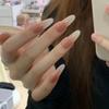 Huanhuan Press-On Nails: White Boiled Water, Concubine Hua Style, Transparent Nude, Ganlu Temple Manicure