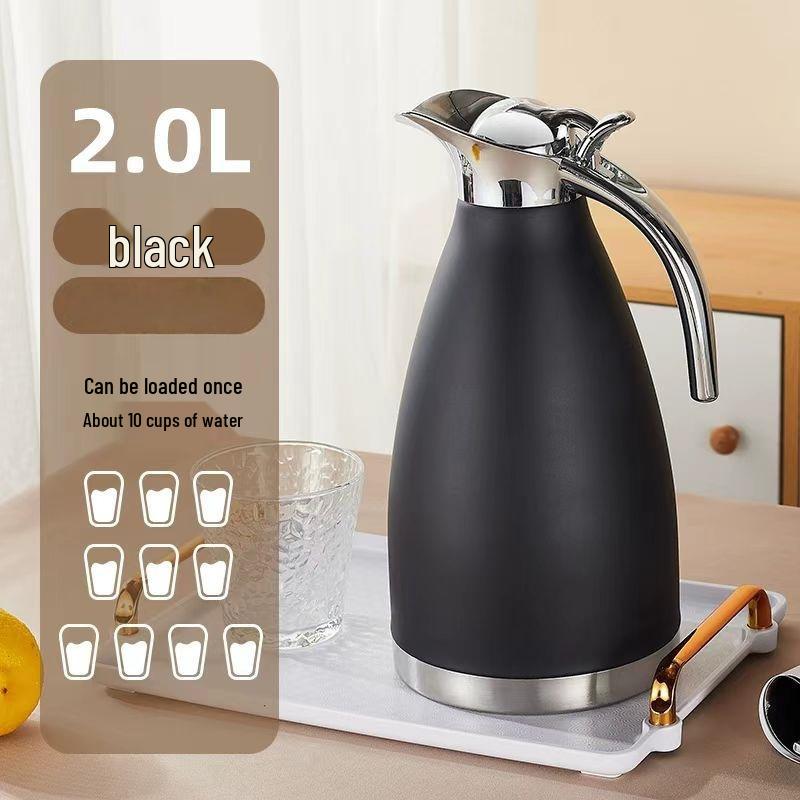 2L European Style Double Layer 304 Stainless Steel Insulated Hot & Cold Water Coffee Kettle