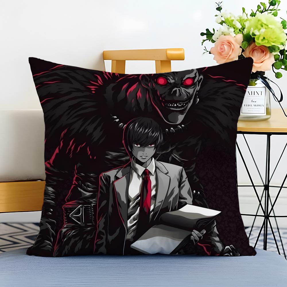 DDeath Note Cushion Cover Washable Linen Pillowcase Soft for Sofa Bed Cozy Home Room Decor