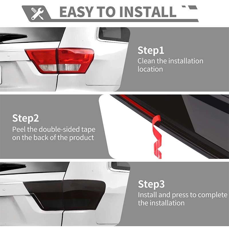 Car Tail Light Cover Taillight Decorative Stickers  For Jeep Grand Cherokee 2011-2013 Car Exterior Accessories, ABS Plastic