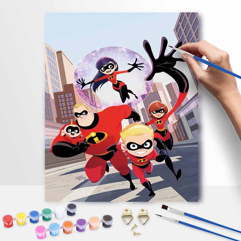 Disney The Incredibles Oil Painting Kit Home Decor Gift 20x30cm