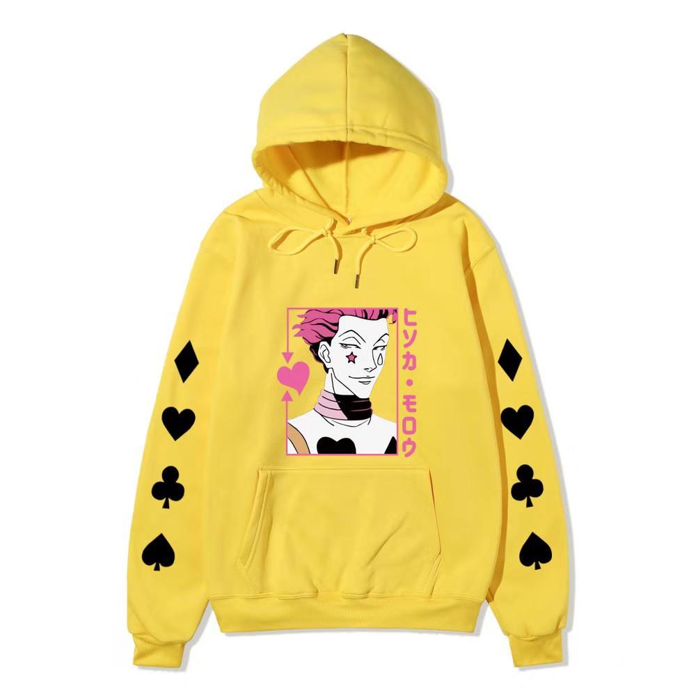 HUNTER X HUNTER Hisoka Print Fashion Sweatshirt Hip Hop Casual Unisex Autumn Winter Fleece Streetwear Tops