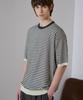 DRAW FIT Stripe Texture Line Half Knit [D.Grey]