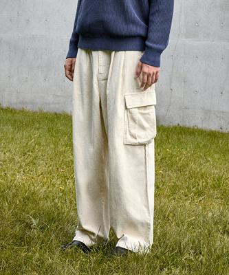 Peullukeu Corduroy Cargo Pants Ivory Fpt115