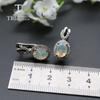 Top Quality Opal Clasp Earring ,oval Cut 6*8mm 1.7ct Natural Gemstone 925 Sterling Silver Rose Color Fine Jewelry