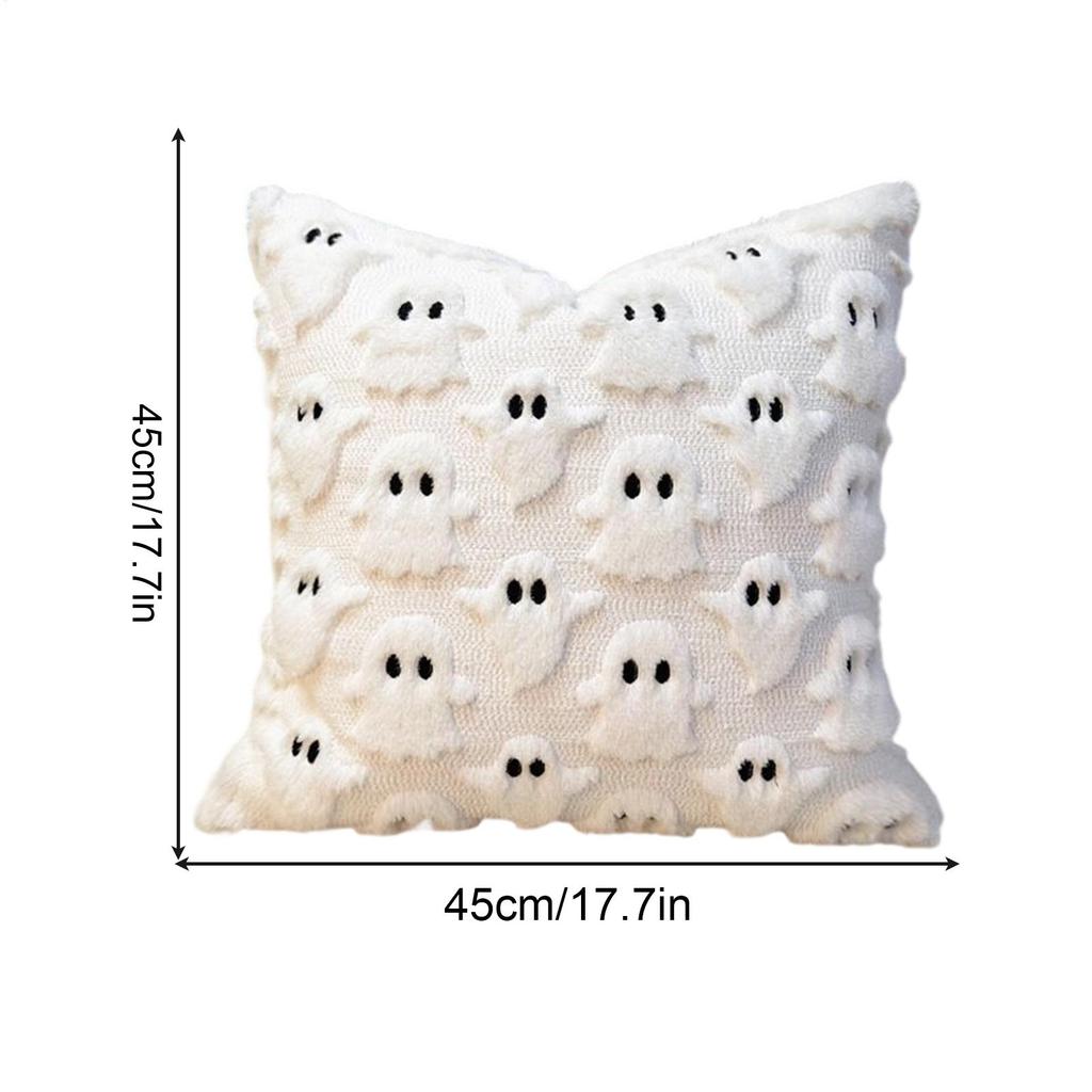Halloween Ghost Throw Pillow Covers 45x45cm Halloween Ghost Pillowcase Gothic Decor Pillowcase for Couch Sofa for House Room