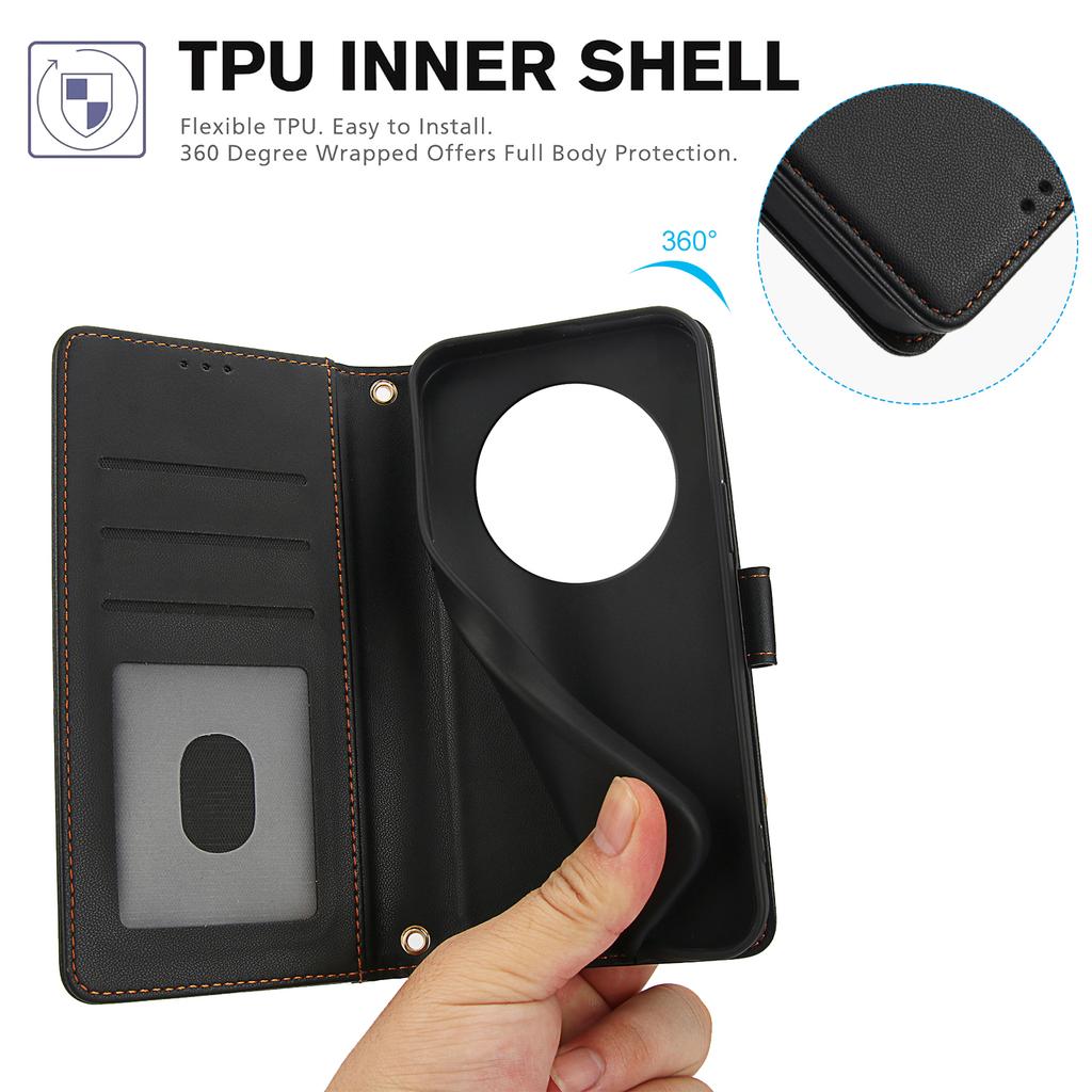 For Xiaomi Poco C75 4G/Redmi 14R 5G/14C 4G Case PU Leather Stand View Phone Wallet Cover with Shoulder Strap