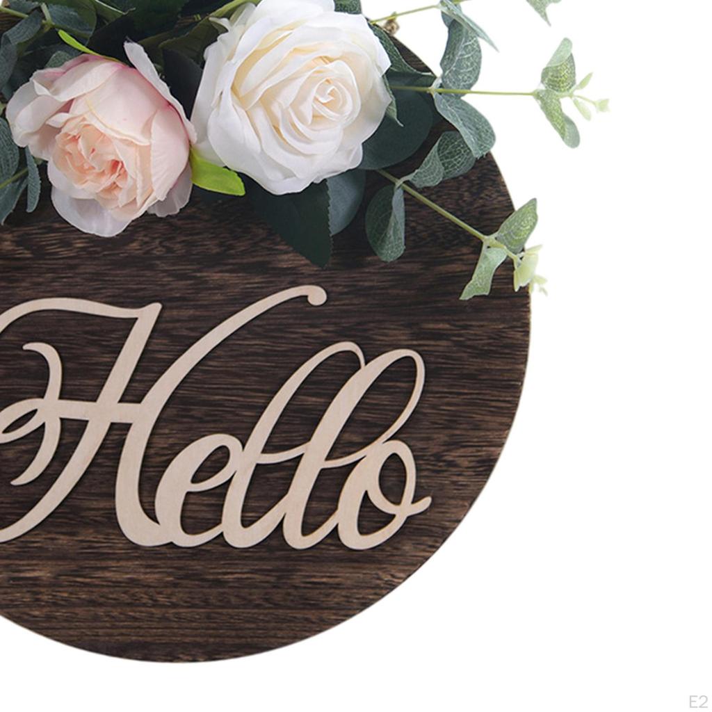 Flower Welcome Wreath Garland, Decorative Hanging Sign for Wedding