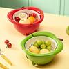 Vegetable Washing Basket Funny Large Capacity Strainer Double Layer Vegetable Fruit Colander Produce Basket Strainer for Rinsing Washing Berry