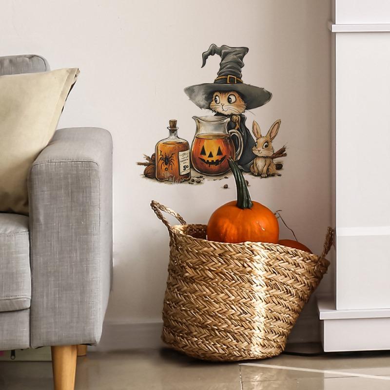Halloween Tegneserie Kanin Trylleeliksir Soverom Stue Hjem Bakgrunn Forskjønnelse og Dekorasjon Veggklistremerker