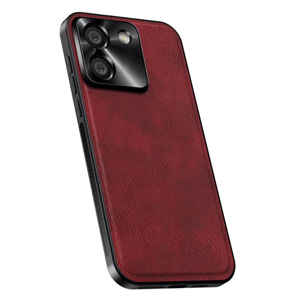 Pro Xiaomi Poco M7 Pro 5G Pouzdro PU+TPU+PC Kryt zadní strany telefonu s kovovým rámečkem objektivu