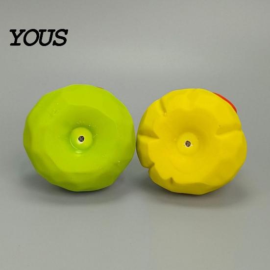 Flexible Latex Pet Plaything Squeaky Pear Dog Toy, Chew Small Medium Toys Interactive Fetch Teeth Cleaning Toy for Aggressive Chewers Anxiety Relief