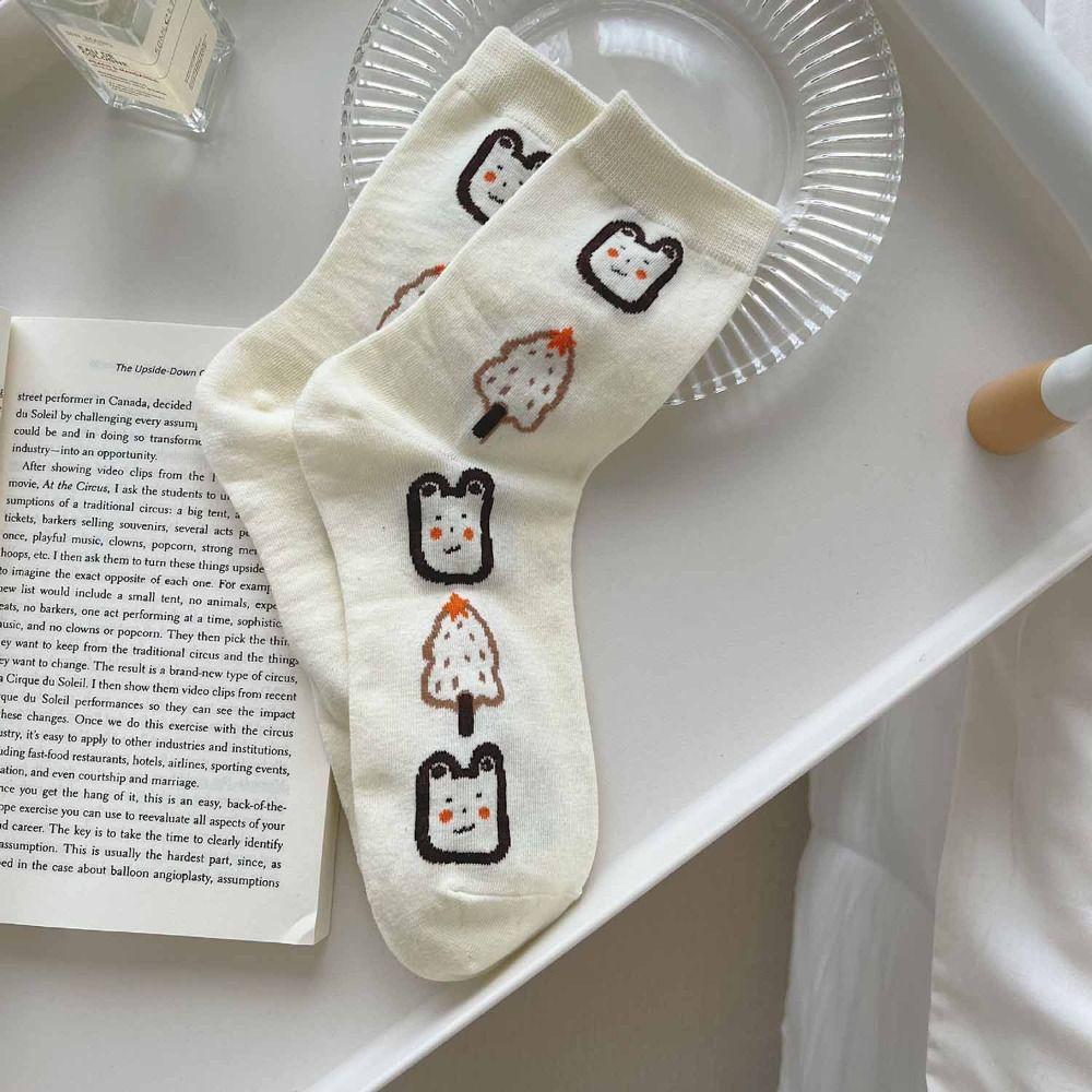 Skateboard Zubehör Damen Tulpen Socken Hase Katze Socken Kritzel Lässige Strumpfwaren Blumen Knöchelsocken