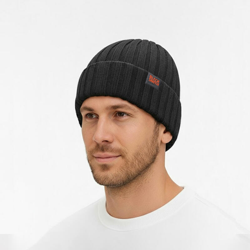 BLACK SMITH Long Knit Long-Haired Beanie Fur Winter Hat for Men and Women