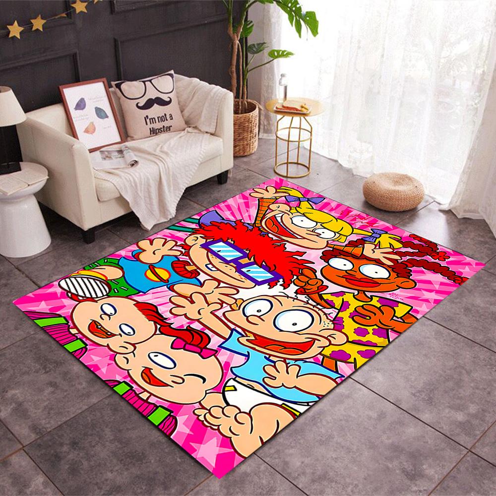 Rugrats: Playtime Chaos Themed Anti-Slip Rugs - Polyester Home Decor, Suitable for Bedrooms, Living Rooms, Doorways, Studios, and Decorations