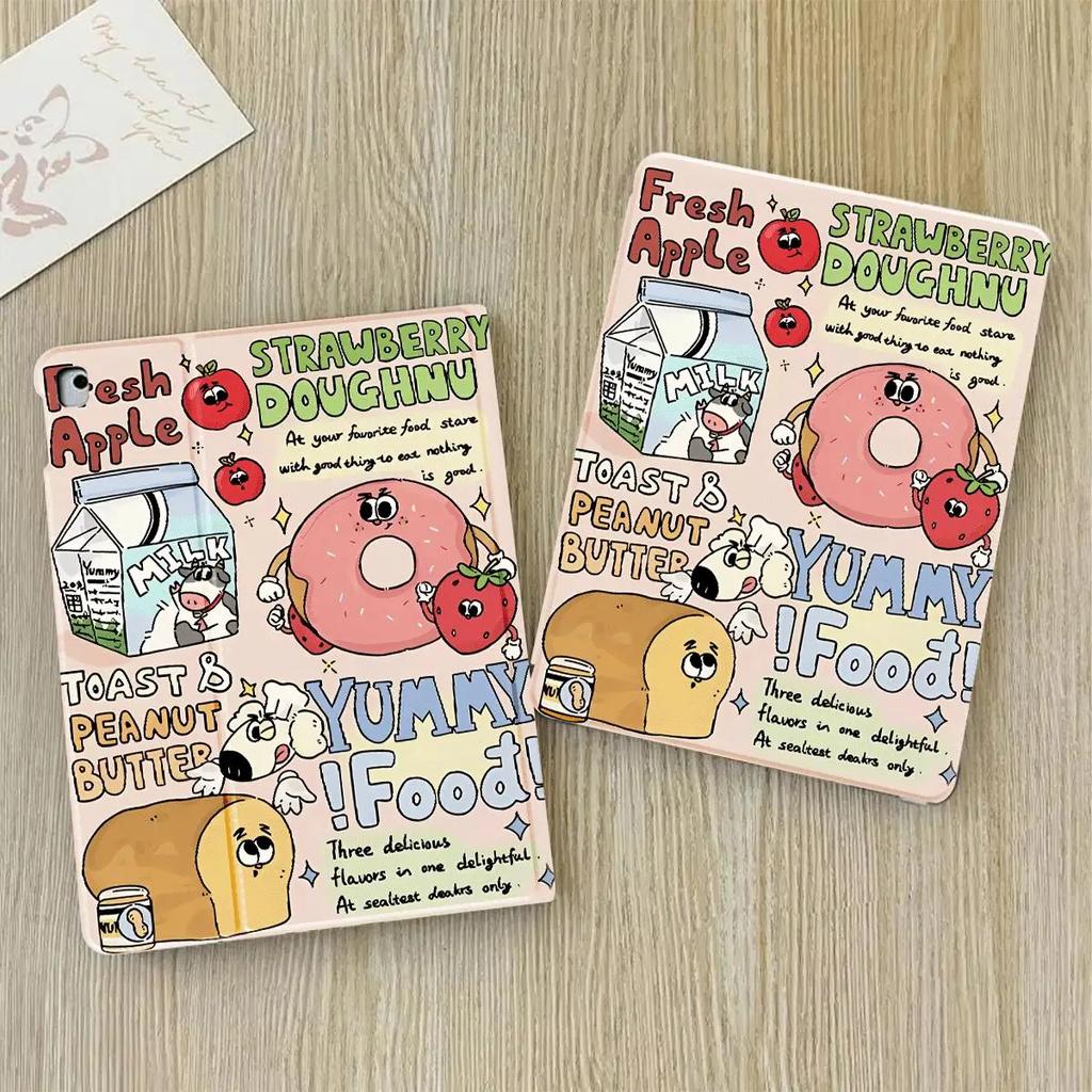 Food Graffiti Computer Case for Ipad 7th Generation Case 10.9 10th Gen IPad Air 5 4 10.9 Cases Pro 11 2nd 3rd 4th Ipad Air Case