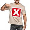 Unisexs tshirt Breathable Casual Tee Red X On White Daily Wear New Teeshirts Cool Adult Essential Teeshirts