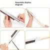 1 Pcs Portable Pizza Oven Long Wood Handle Cleaning Brush Easy Cleaning Hard Bristles Grill Brush For Pizza Oven Grill Cleaning