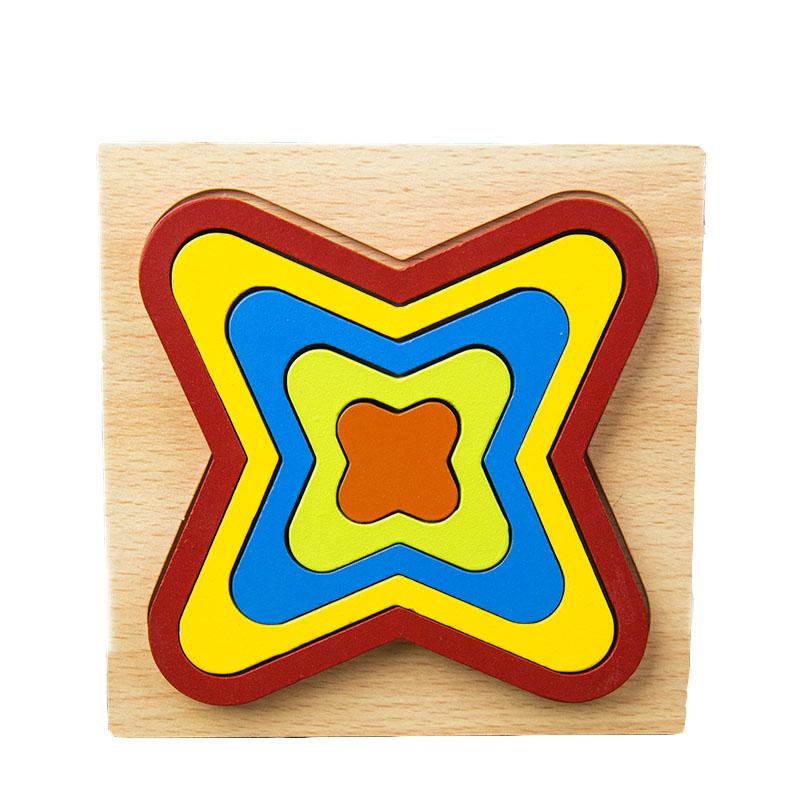 Wooden Geometric Shape Puzzle Kids Montessori Toys Shape Cognition Children Jigsaw Puzzle Board Learning Educational Toys Gifts