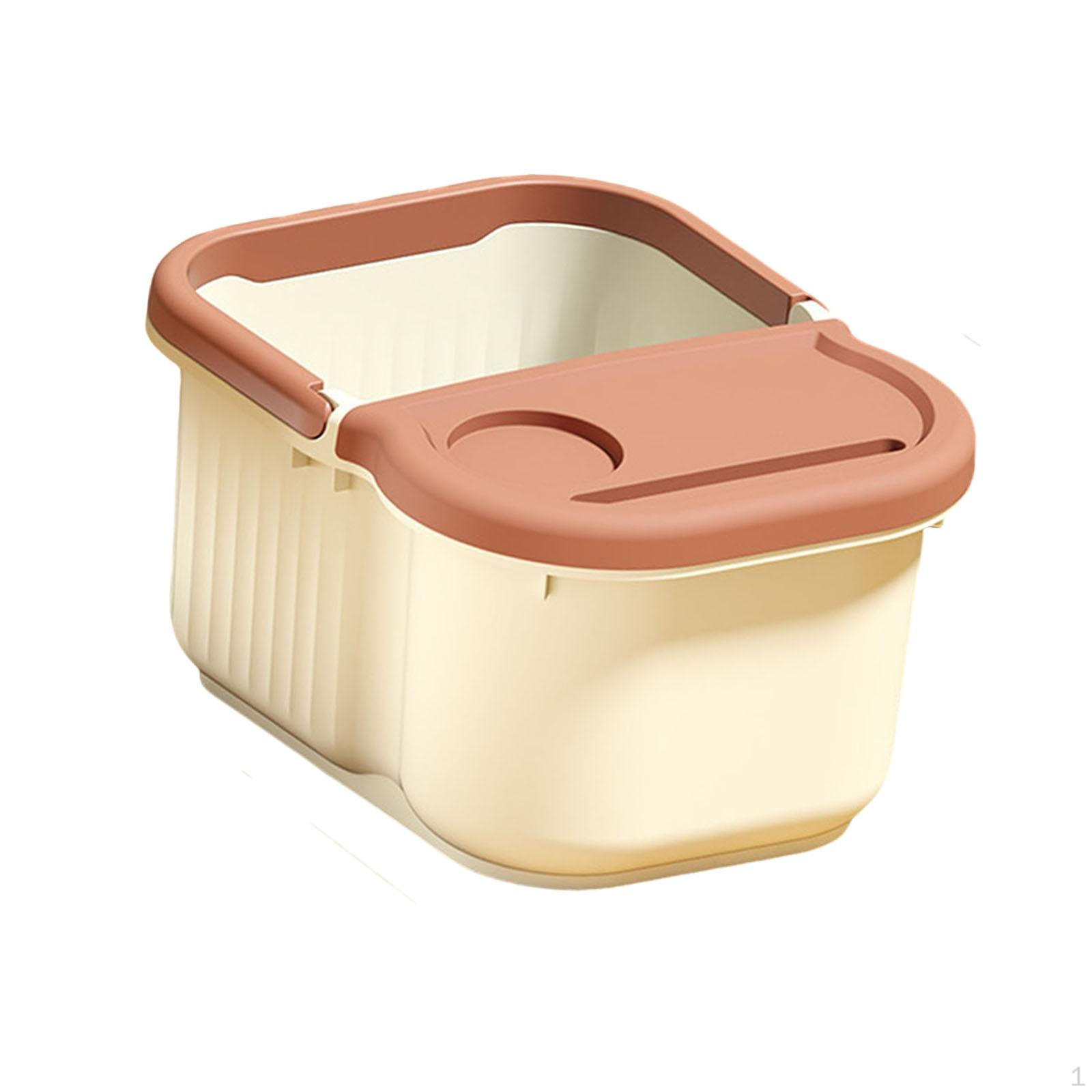 

Foot Bath Tub Bucket Convenient Portable Pedicure Feet Washing with Massage Points Soaking S_Beige