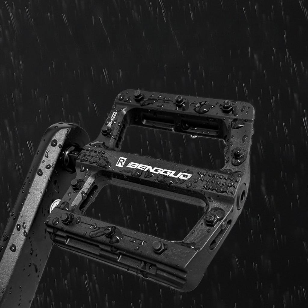 Mountain Bicycle Pedal Durable Nylon Steel Shaft Anti Slip Wide Pedal for Cycling Enthusiasts and Bike Repair Accessories