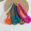 Collier Bohème Ethnique Multicouche Bloc de Couleurs Perles de Riz