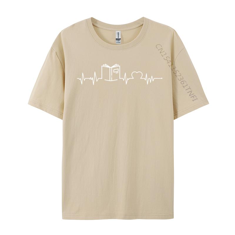 Love Books Heartbeat Limited Edition Discount Geek T Shirts Pure Cotton Student Tops Tees Group TShirts