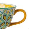 Ceramic Cup, Creative Tea Cups Birthday Gifts Retro Hand Painted Floral Pattern 420 Mug for