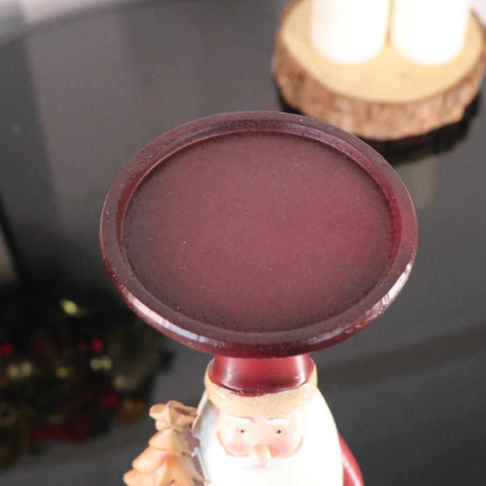 American Style Resin Santa Claus Ornaments Christmas Decor Candle Holder Home Party Holiday Supplies Atmosphere Creation Gifts