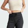 Adidas Solid Color Lace-Up Slim Fit Flared Casual Pants Women Bottoms Black IJ8454
