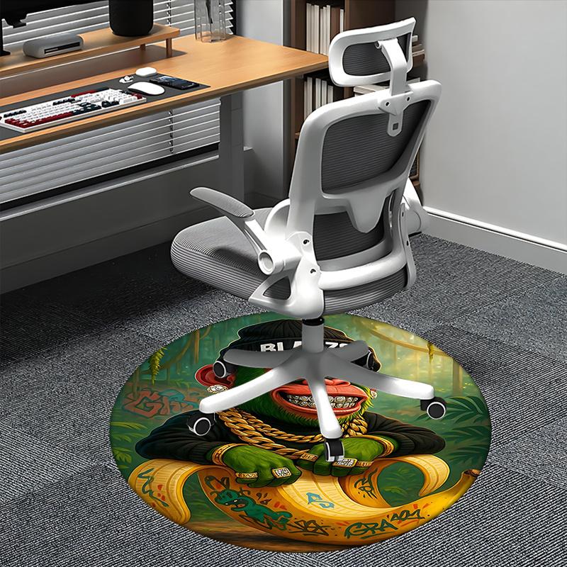 

Graffiti Monkey,Blazzzord Banana Chair mat Round Rug Office carpet, Non slip, Suitable for Living Rooms, Bedrooms decor.1205298a 80cm by 80cm