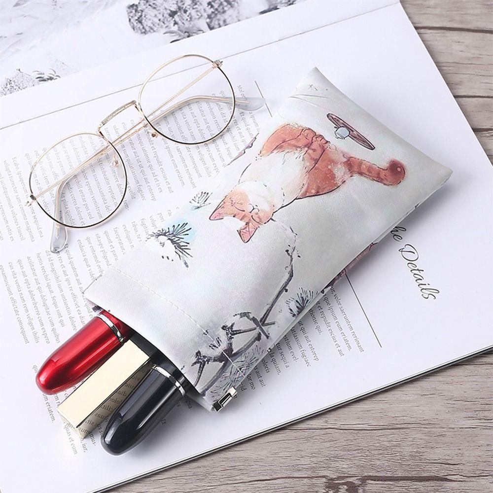 Cartoon Panda Cat Eyewear Protective Case Automatic Shutdown Coin Bag Portable Glasses Bag  Unisex