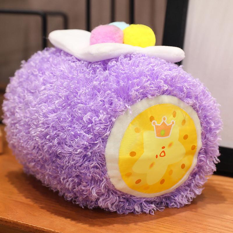 Adorável Pelúcia Macia de Pão de Chocolate Macaron Rolo Suíço Animal de Pelúcia Presente de Aniversário