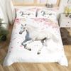 Galloping Horse Bedding Set Horse Duvet Cover Twin Full Queen King Farmhouse Animals Comforter Cover for Kids Girls Teens Room