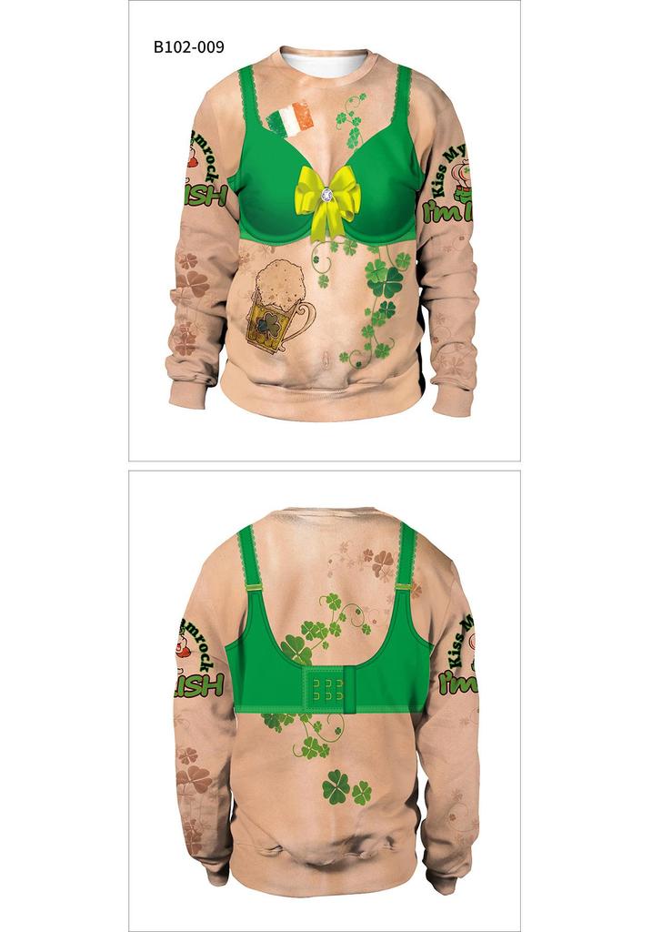 St. Patrick's Day Green Hat Irish Festival 2026 Spring New Year Couple T-shirts & Hoodies for Men