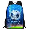 Kids Soccer Backpack Elementary School Students Large Capacity Lightweight Anti-Shock Ergonomic Design With Cartoon Print