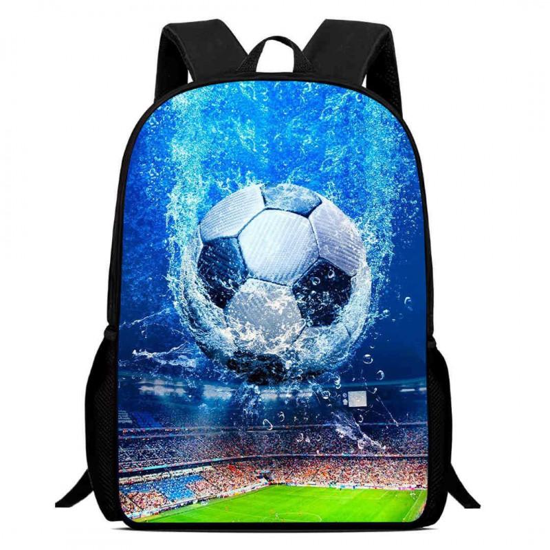 Kids Soccer Backpack Elementary School Students Large Capacity Lightweight Anti-Shock Ergonomic Design With Cartoon Print