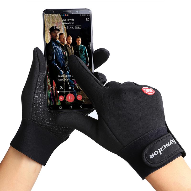 Men Women Winter Warm Riding  Gloves Fleece Lined Zipper Waterproof Windproof Touchscreen Full