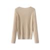 Sanpowa Women's Casual Hollow Out Long Sleeve Knit Top