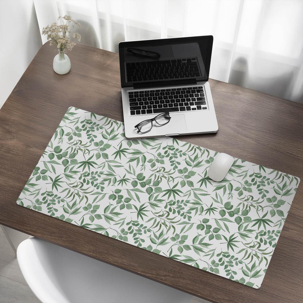 Desk Pad for Keyboard and Accessories Leaf Pattern 100x50 cm