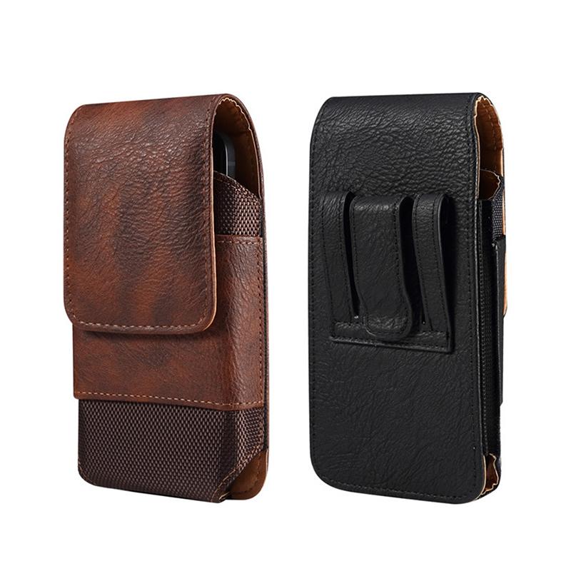 Bolsa de Cintura Masculina de Couro Universal Case com Clipe de Cinto para Celular Para IPhone 15 14 13 12 Pro Max Samsung Galaxy S22 S23 Xiaomi Huawei