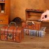 Password Lock Wooden Storage Box Key Unlocking Durable Treasure Chest Retro Style Trinket Box for Jewelry Art Collection