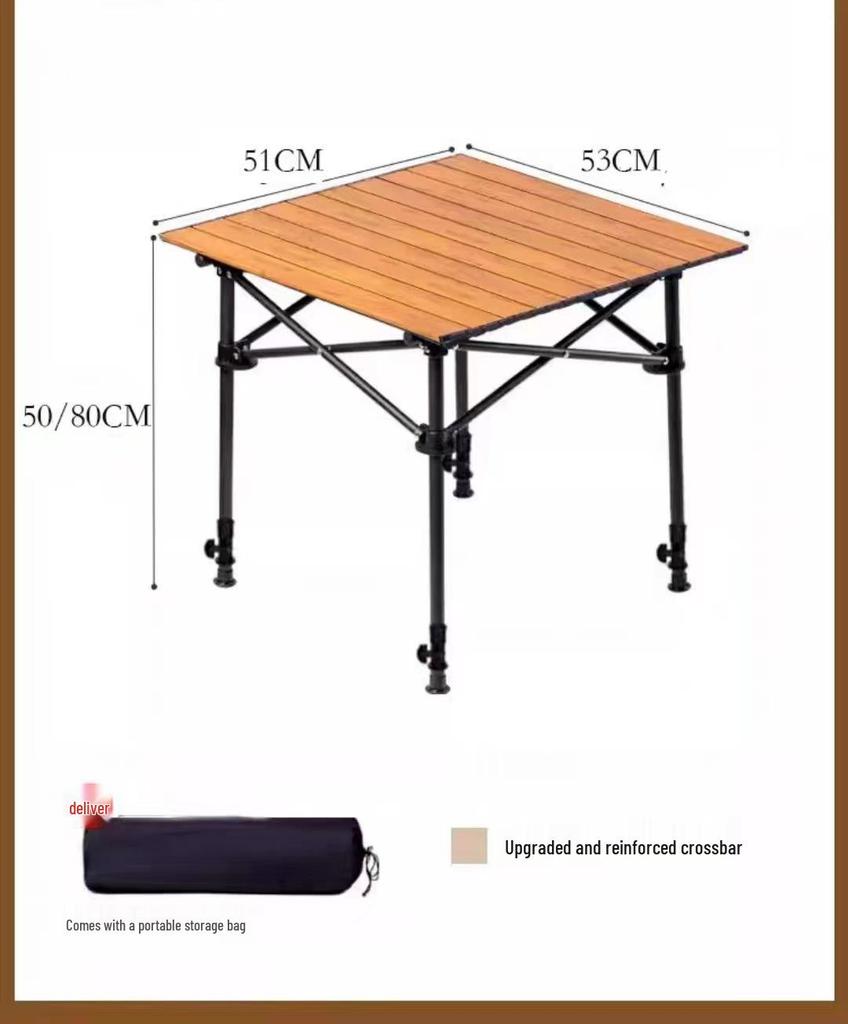 Verstellbarer Outdoor-Klapptisch für Grillen, Picknick und All-Terrain-Einsatz