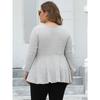 Women S Plus Size Fall Winter Knit Top Lantern Sleeve Button Decorated Pullover Sweater
