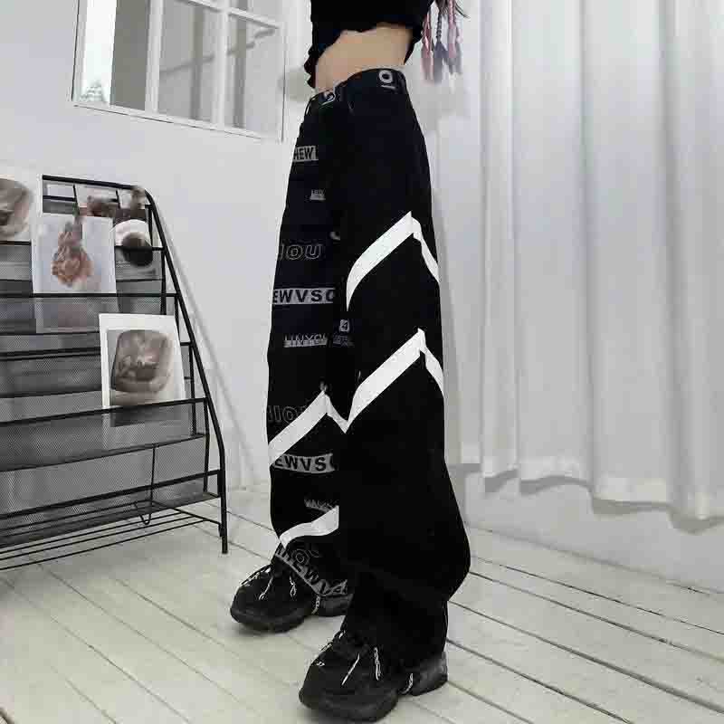 Hip-hop Personalidad Jeans Mujer Papá Cintura Alta Recta Suelta Casual Todo  partido Pantalones de pierna ancha comprar a buen precio — entrega  gratuita, reseñas reales con fotos — Joom