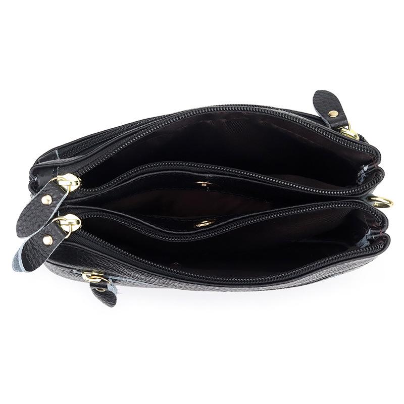 Women's Genuine Leather Multi-Compartment Crossbody Clutch Bag
