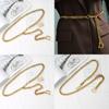 Fashion Letter Decoration Women Casual Gold Metal Waist Chain For Daily Wear