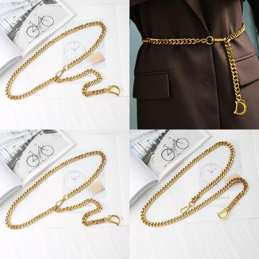 Fashion Letter Decoration Women Casual Gold Metal Waist Chain For Daily Wear
