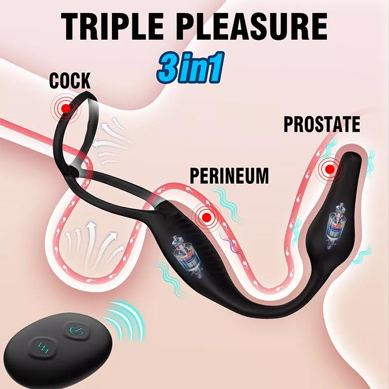 Vibrator Adult Sex Toys Prostate Massager Wireless Remote Control Cock Ring Butt Plug Anal Dilator Delay Rings for Couples